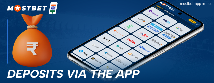 Top up your balance in Mostbet App India